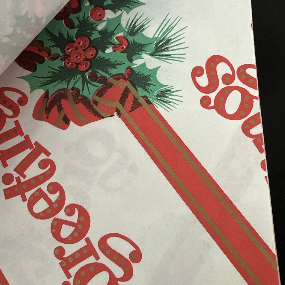Beautiful Vintage Wrapping Paper 20x30 Sheets Only 12 Sheets 1960 Christmas
